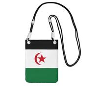 Cute Crossbody Cell Purse for Women, Lightweight Shoulder Bag/Black Flag of Western Sahara Print Mobile Phone Bag, for Commuting