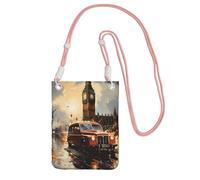 Cute Crossbody Cell Purse for Women, Lightweight Shoulder Bag/Black London Color Taxi Print Mobile Phone Bag, for Commuting, Pink, One Size, Carry a Mobile Phone Bag Diagonally