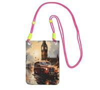Cute Crossbody Cell Purse for Women, Lightweight Shoulder Bag/Black London Color Taxi Print Mobile Phone Bag, for Commuting, Fuchusia, One Size, Carry a Mobile Phone Bag Diagonally