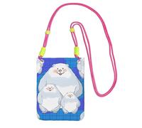 Cute Crossbody Cell Purse for Women, Lightweight Shoulder Bag/Fuchusia White Bear Family Print Mobile Phone Bag, for Commuting