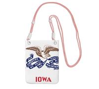 Cute Crossbody Cell Purse for Women, Lightweight Shoulder Bag/Pink Iowa state flag Print Mobile Phone Bag, for Commuting