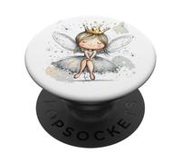 Cute Crowned Fairy with a Joyful Smile for Fantasy Lovers PopSockets Adhesive PopGrip