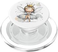 Cute Crowned Fairy with a Joyful Smile for Fantasy Lovers PopSockets PopGrip for MagSafe