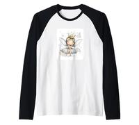 Cute Crowned Fairy with a Joyful Smile for Fantasy Lovers Raglan Baseball Tee