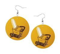 Cute Crying Chainsaw Earrings for Women Trendy, Double-Side Printed Leather Faux Earring, Lightweight Circle Earrings