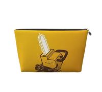Cute Crying Chainsaw Leather Travel Toiletry Bag, Makeup Cosmetic Pouch with All-Over Print,Leather Material,Water-Resistant,Large Capacity Organizer for Women Men
