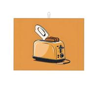 Cute Crying Chainsaw Print Kitchen Tableware Drying Pad Microfiber Absorbent Dishes Drainer Mats , 18x24 In.