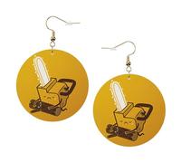 Cute Crying Chainsaw Printed Leather Earring Set For Women, 1 Pair Lightweight Bohemian Pierced Earrings Jewelry Gift For Women Girls
