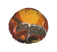 Cute Crying Chainsaw Printed Shower Cap,Waterproof Shower Cap For Women Reusable Shower Hat Bath Caps With Elastic Band