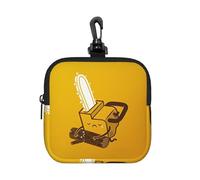 Cute Crying Chainsaw Square Zipper Pouch with All-Over Print,Waterproof Rubber-Fabric, Lightweight Durable Small Organizer Bag for Coins, Cards, Keys
