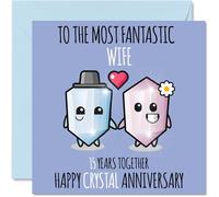Cute Crystal Anniversary Card for Wife, 15 Years Together