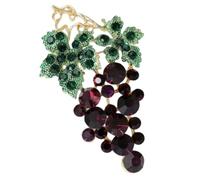 Cute Crystal Fruit Brooches Pin, Rhinestone Grape Lapel Pin, Shining Plant Dress Bag Decor for Suit Scarf Hat, Dress and Coats(1pcs red)