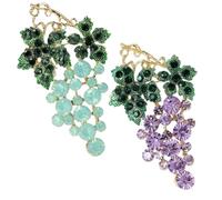 Cute Crystal Fruit Brooches Pin, Rhinestone Grape Lapel Pin, Shining Plant Dress Bag Decor for Suit Scarf Hat, Dress and Coats(Blue purple)