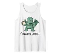 Cute Cthulhu Coffee Lover Cosmic Horror Dark Humor Tank Top