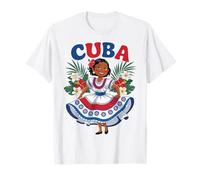 Cute Cuban Girl Cuba Traditional Dance Flowers Latina T-Shirt