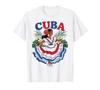 Cute Cuban Girl Cuba Traditional Dance Flowers Latina T-Shirt