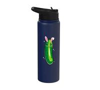 Cute Cucumber Bunny Pickle Vegetarian Stainless Steel Insulated Water Bottle