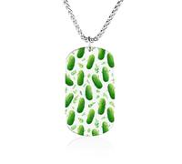 Cute Cucumber Pickles Personalized Photo Picture Necklace Memorial Pendant Dog Tag Jewelry