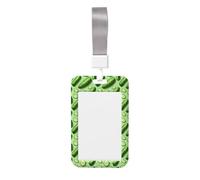Cute Cucumber Print Badge Holder with Lanyard, Hard Plastic Vertical Name ID Card Badge Holders