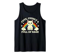 Cute Cuddly & Full of Rage Rainbow Cat Tank Top