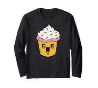Cute Cupcake Character Kawaii Bakery Art Long Sleeve T-Shirt