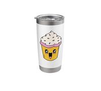 Cute Cupcake Character Kawaii Bakery Art Stainless Steel Insulated Tumbler