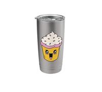 Cute Cupcake Character Kawaii Bakery Art Stainless Steel Insulated Tumbler
