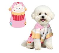 Cute Cupcake Dog Hawaiian Shirt, Breathable Cool Dog Summer Clothes Soft Comfortable Puppy Clothes for Small to Medium Dog Party Costume