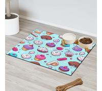 Cute Cupcake Ice Cream Pet Feeding Mat for Cat Dog Water Bowl Food Mats Pet Feeding Mats Absorbent Nti-Slip Contain Spills Protects Floors Placemat 43.1 x 76.2 cm
