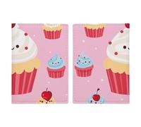 Cute Cupcake Passport Holder Cover PU Leather Waterproof Passport Case Travel Wallet with Credit Card Slots for Women Men, style, 20.3x13.8cm