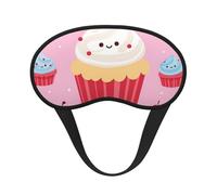 Cute Cupcake Sleep Mask for Side Sleeper, Blackout Eye Mask for Women Men, Zero Pressure Sleeping Masks Soft Breathable Eye Cover Comfortable Blindfold Eyeshade for Night Sleep
