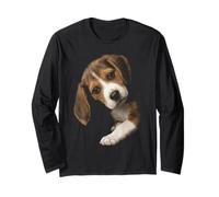 Cute Curious Beagle Puppy Dog Lover Design Long Sleeve T-Shirt