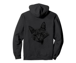 Cute Curious Cat Kitten Feline Pet Animal Lover Portrait Pullover Hoodie