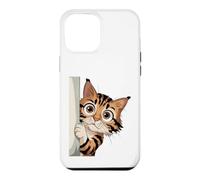 Cute Curious Peeking Cat Big Eyes Cartoon Feline Case for iPhone 12 Pro Max