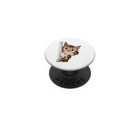 Cute Curious Peeking Cat Big Eyes Cartoon Feline PopSockets Adhesive PopGrip