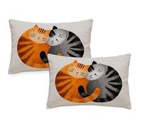 Cute Cushions Waterproof Rectangular Cushion Covers 70x90 cm 2 Pack Throw Pillow Covers Cat Double Sided Printed Velvet Sofa Pillow Cases for Garden Patio Bench Couch Indoor Autumn Decor,gift z-244
