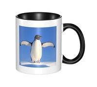 Cute Cute Penguin Mugs, 11oz Two Tone Color Ceramic Coffee Tea Mug Cup, Microwave Safe, Perfect for Home, Office, and Restaurants