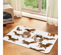 Cute - Cute Squirrel,Waterproof Pet Feeding Mat,PU Leather Placemats for Cat Dog Water Bowl,Food Mats,40x60cm