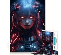 Cute Cyborg Anime Girl Puzzles for Adults 1000 Pieces Decompress Game Clear Hue Playful Challenge Evening Game (50x75cm)