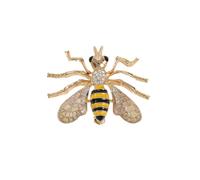 Cute CZ Bee Brooch Pin for Women Men Vintage Gold Plated Crystal Colorful Enamel Honeybee Themed Insect Animal Lapel Pins Clothing Accessories for Dress Jacket Bags Backpacks Hat Fashion Jewelry