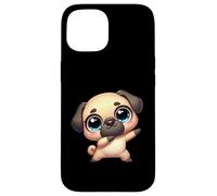 Cute Dab Pug Funny Cartoon Animal With Big Eyes Case for iPhone 15