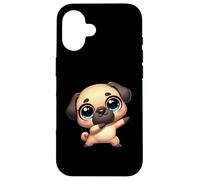 Cute Dab Pug Funny Cartoon Animal With Big Eyes Case for iPhone 16