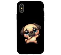 Cute Dab Pug Funny Cartoon Animal With Big Eyes Case for iPhone X/XS