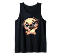 Cute Dab Pug Funny Cartoon Animal With Big Eyes Tank Top