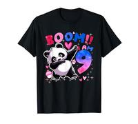 Cute Dabbing Panda with Hearts 9th Birthday Boom I Am 9 T-Shirt