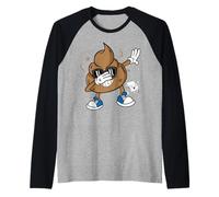 Cute Dabbing Poop Tee - Funny Emoticon I Pooped Today Gift Raglan Baseball Tee