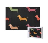 Cute Dachshound Dogs,1000 Pieces Wooden Jigsaw Family Game Jigsaw Puzzles for Adults Teens Home Decor