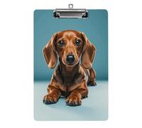 Cute Dachshound Dogs Clipboard, A4 Acrylic Clipboard with Hanging Hole, Ultra-Light Clip Board - Holds 100 Sheets, Shatterproof Document Holder for Office, 12.5" X 8.5"
