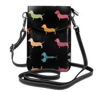 Cute Dachshound Dogs Crossbody phone bag with flip cover and card slot, perfect for travel, everyday use, and outdoor use.