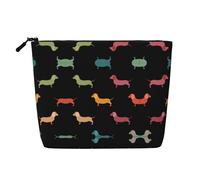 Cute Dachshound Dogs Fake Hemp Travel Toiletry Bag - Reusable Cosmetic Accessories Toiletry Organizer for Women - Multiple Uses